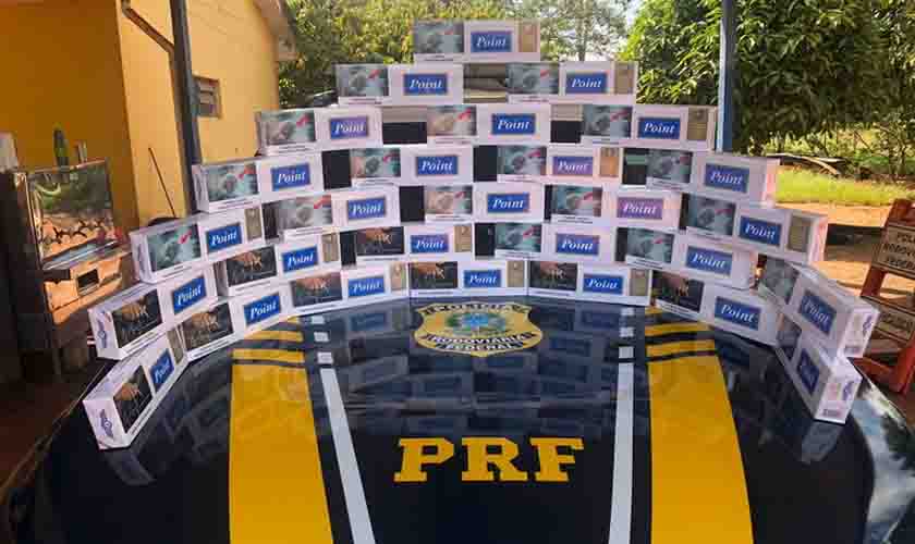Em Nova Mamoré/RO, PRF realiza mais uma grande apreensão de cigarros contrabandeados