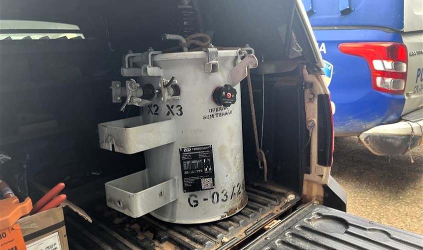 Energisa alerta sobre crime após apreensão de transformador furtado