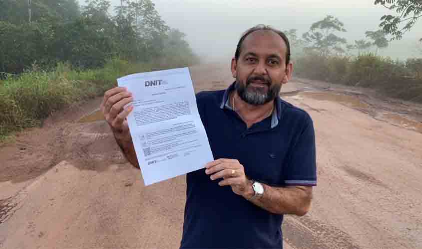 Deputado Laerte Gomes anuncia Ordem de Serviço do DNIT para recuperação da BR-429