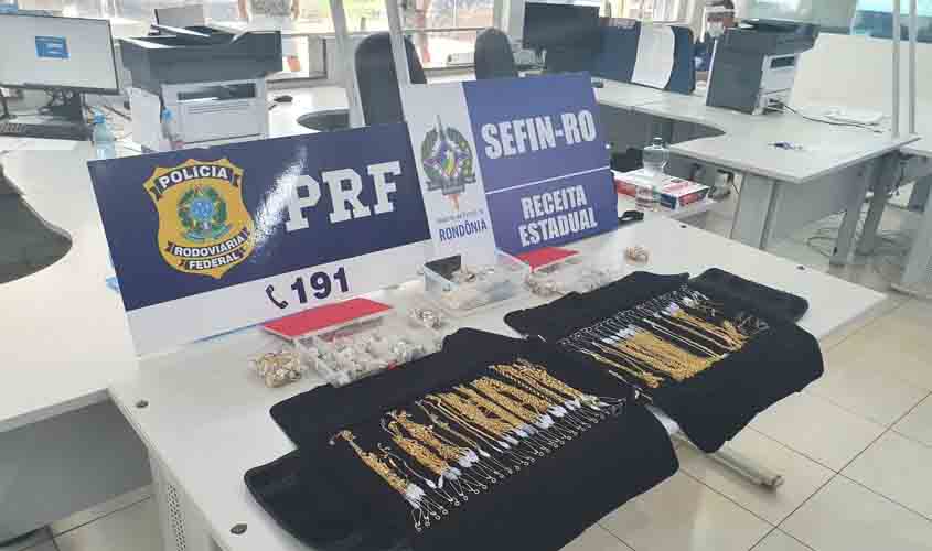 Em Vilhena/RO, ação conjunta entre PRF e SEFIN/RO identifica mais de R$ 700 mil em joias