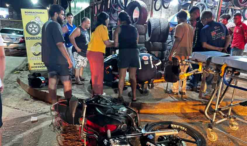 Motoboy fica gravemente ferido em acidente na Zona Sul de Porto Velho