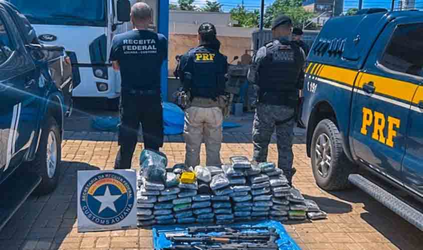 PRF apreende 150 kg de skunk e armas de Fogo em Humaitá/AM