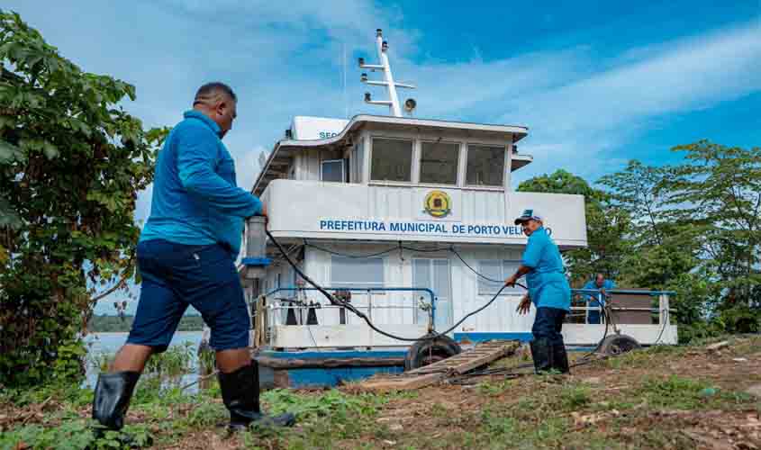 Prefeitura de Porto Velho disponibiliza Barco Saúde para atender Nazaré e outras comunidades atingidas pela cheia do Madeira