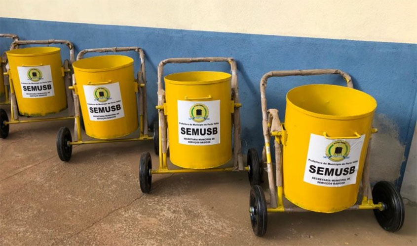 Novos carrinhos de limpeza são adquiridos pela Prefeitura para manter serviços