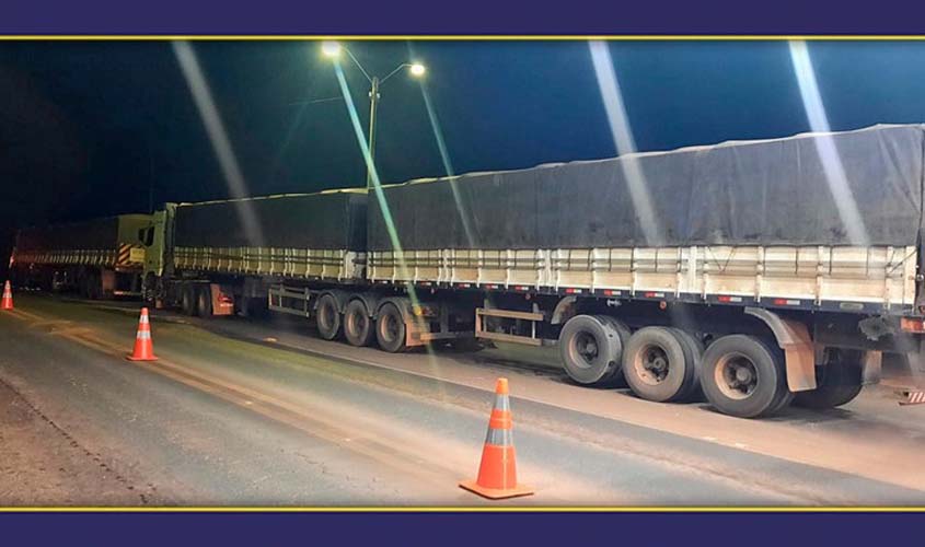 Em Pimenta Bueno/RO, PRF recupera 2 caminhões com registro de roubo/furto