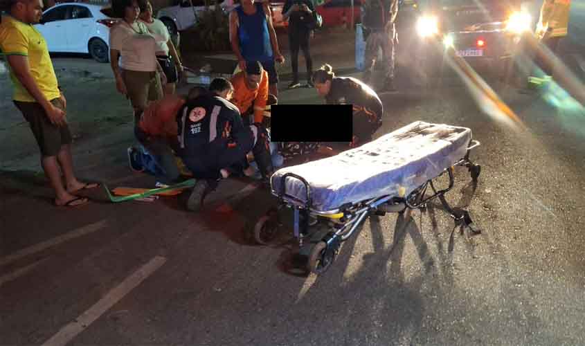 Motorista foge após avançar preferencial e causar grave acidente com motociclista em Porto Velho