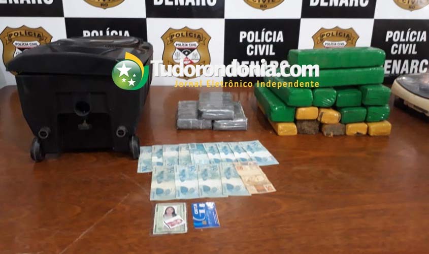 Denarc prende jovem na BR-364 transportando 15 KG da droga