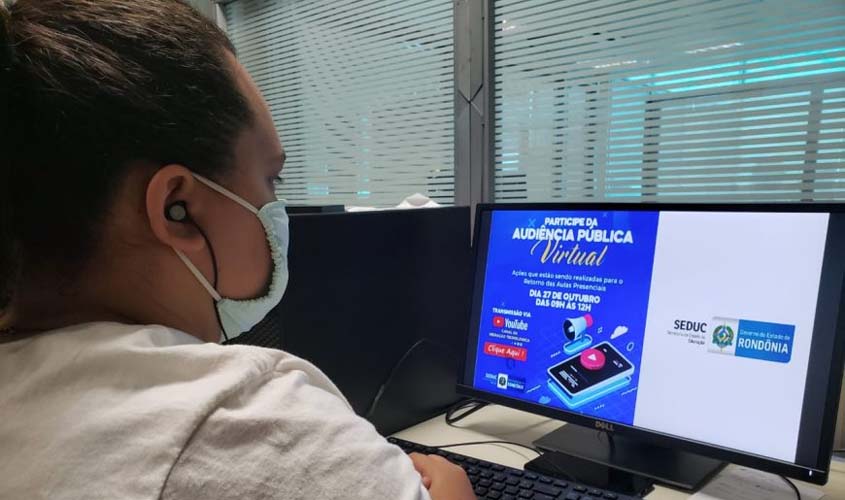 Mais de duas mil pessoas participam de Audiência Pública on-line sobre o retorno às aulas em Rondônia