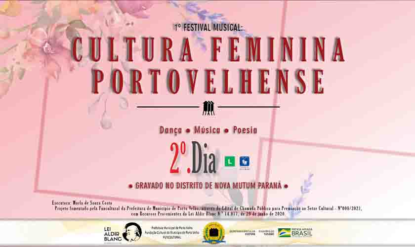 2º dia do “1º Festival musical cultura feminina portovelhense” acontecerá nesta terça-feira (28/12)