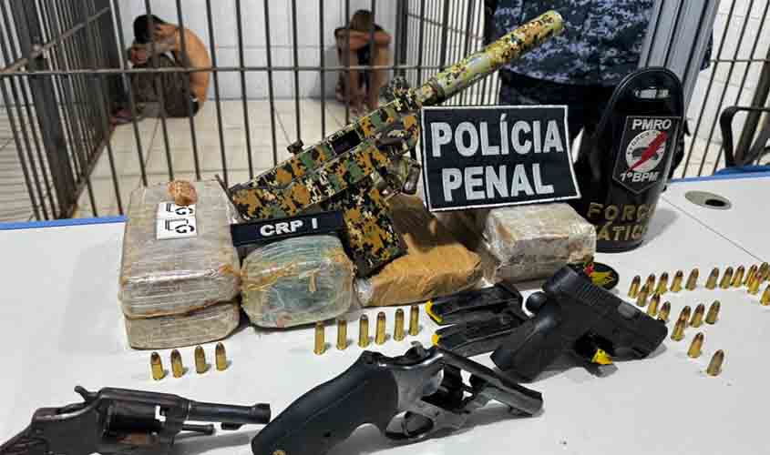 Polícia Militar e Penal apreendem armas e drogas com suspeitos na zona leste de Porto Velho