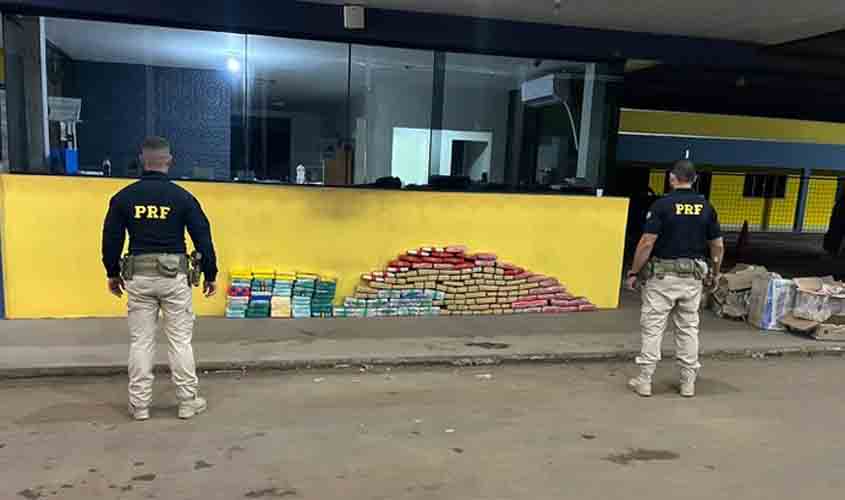 PRF realiza grande apreensão de drogas escondidas em caminhão