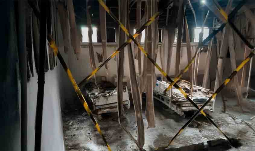 Curto circuito causa incêndio e queima quarto na ala geriátrica do HM
