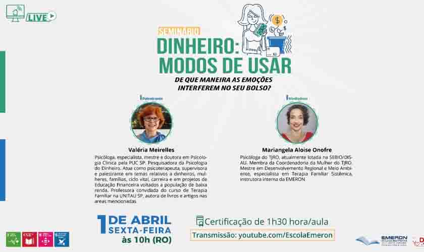 Impacto das emoções na gestão financeira pessoal é tema de live promovida na próxima sexta-feira, 01 de abril