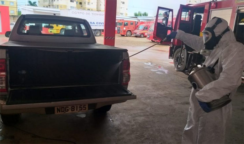 Veículos utilizados em atividades de enfrentamento à Covid-19 passam por sanitização