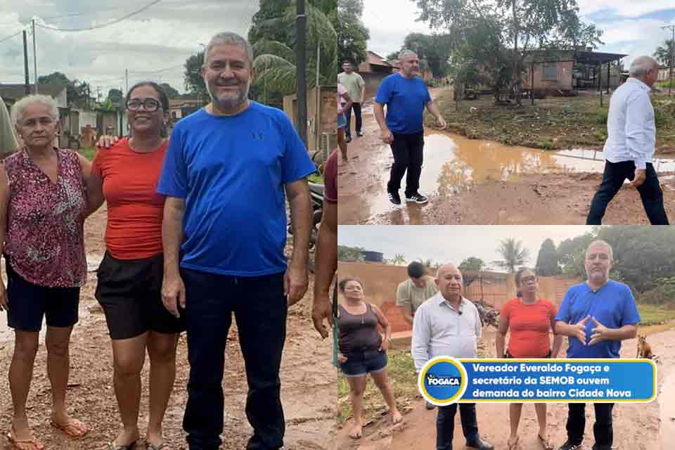 Vereador Fogaça acompanha secretário de Obras em vistoria no bairro Cidade Nova para buscar solução contra alagamentos