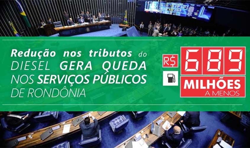 Redução de tributos do diesel retira R$ 689 milhões do serviço público de Rondônia