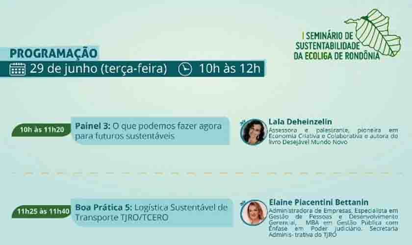 Futuros sustentáveis, logística de transporte e contratações são o foco de terça, 29, no I Seminário de Sustentabilidade da Ecoliga