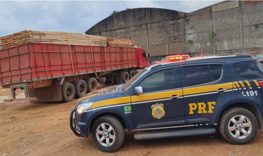 PRF apreende 39,10 m³ de madeira ilegal