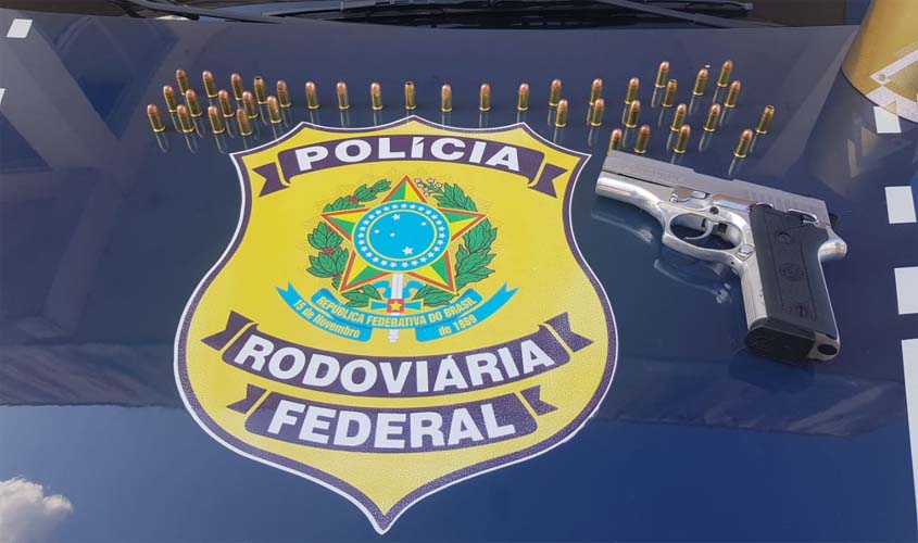 PRF apreende uma pistola Taurus e 83 munições intactas