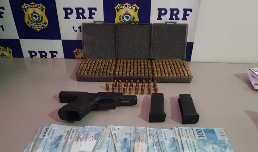 PRF apreende uma pistola Taurus e 83 munições intactas