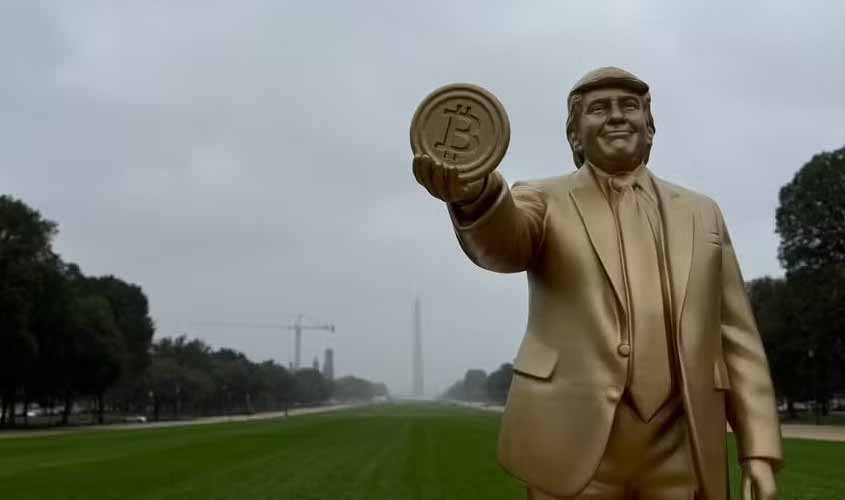 A estátua de Trump e o novo símbolo das criptomoedas