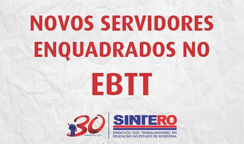 Novos professores de Rondônia são enquadrados no EBTT