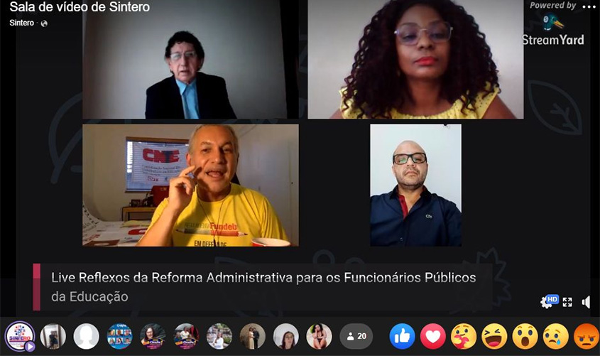 Presidente da CNTE critica PEC 32/2020 em live do Fórum Rondoniense sobre a Reforma Administrativa