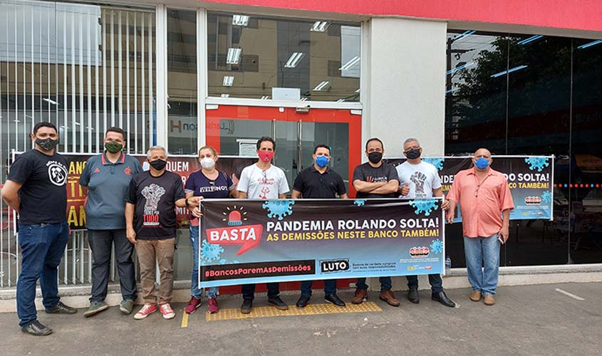 Em Dia Nacional de Luta, bancários fecham agências do Bradesco em Rondônia