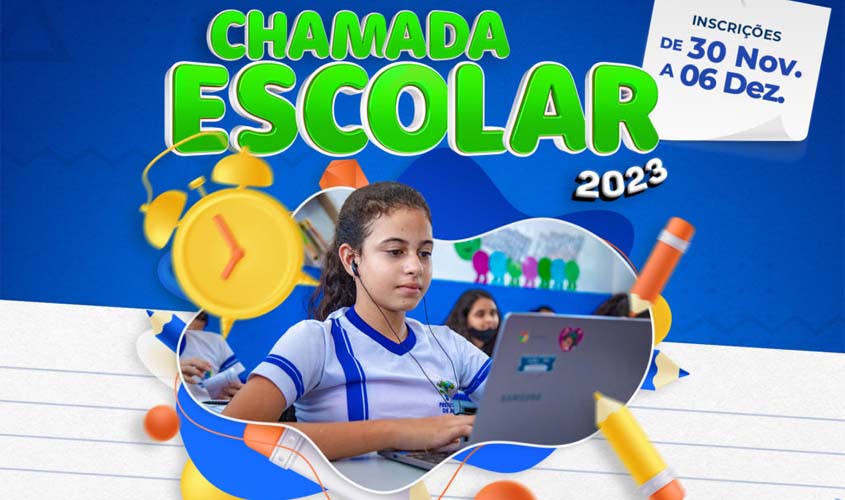 Chamada escolar para o ano letivo 2023 nas escolas municipais começa nesta quarta-feira,30