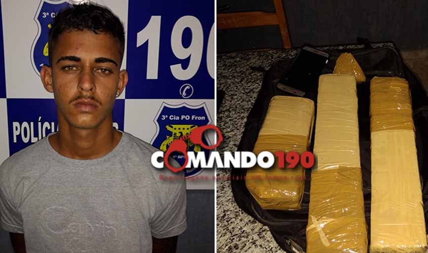 Jiparanaense é preso na cidade de Pimenta Bueno transportando Maconha