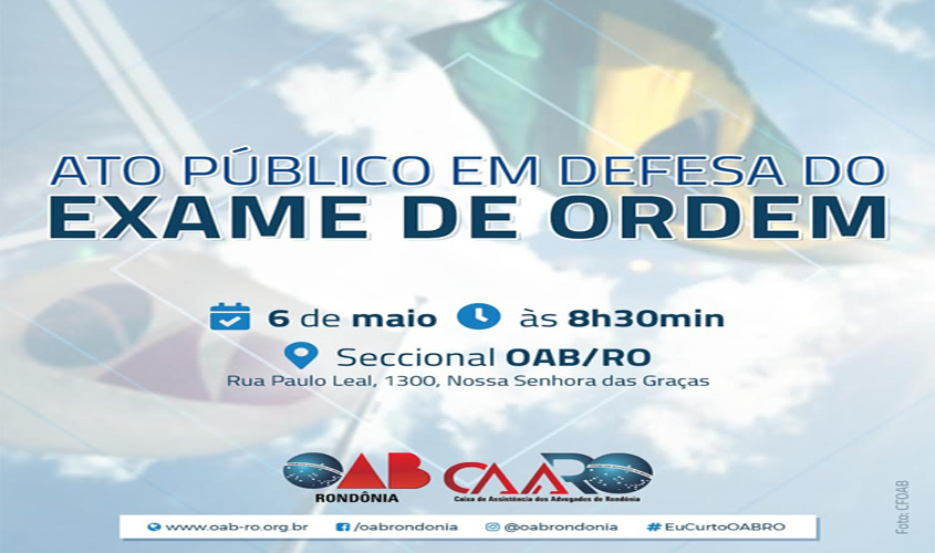 OAB/RO realiza ato em defesa do Exame de Ordem