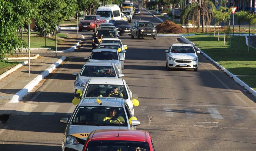 Carreata e simulação de acidente marcam o fim do Movimento Maio Amarelo