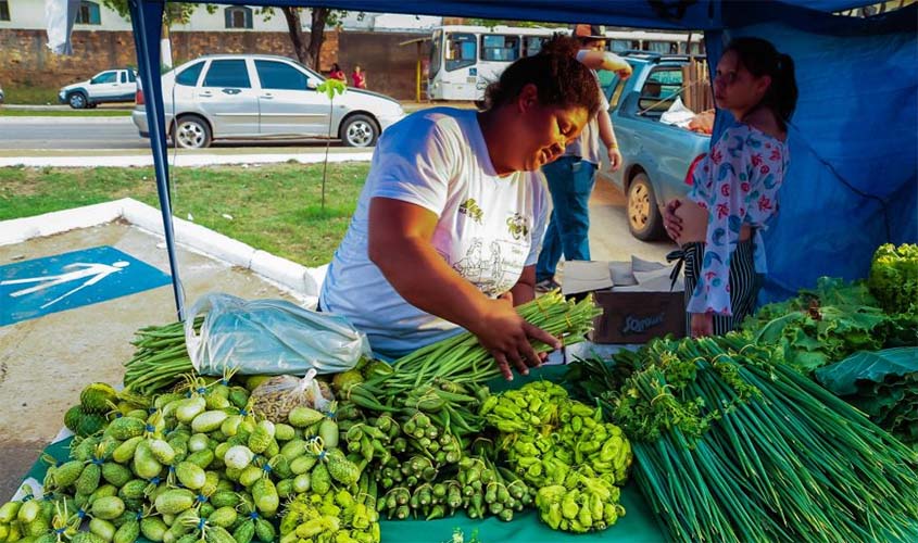 Produtores rurais da agricultura familiar expõem seus produtos em feira idealizada pela Emater-RO