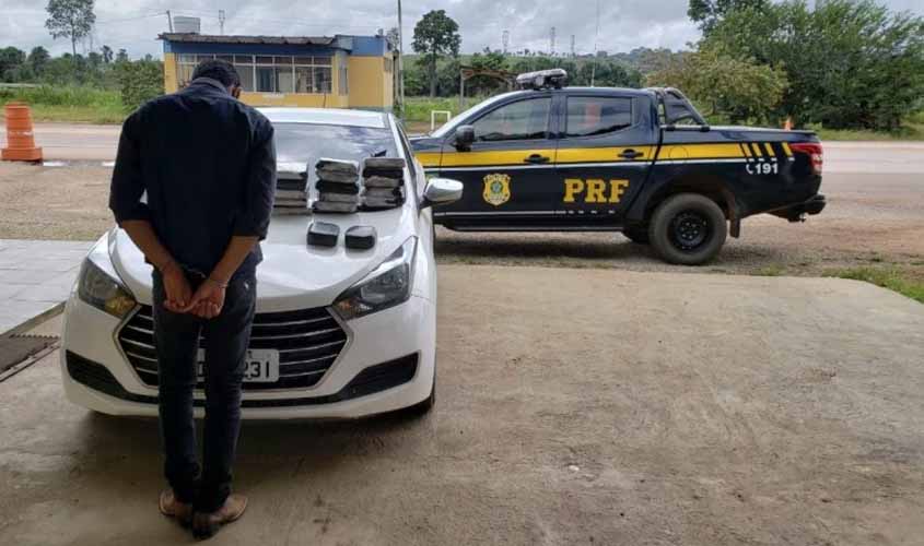 Em Porto Velho, PRF flagra homem com 17 quilos de cocaína