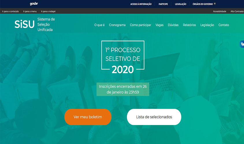 Sisu: envio de documentos para matrícula vai até terça-feira