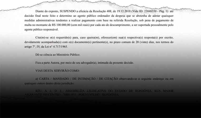 Justiça suspende esquema montado por deputados de Rondônia para receber 14º e 15º salários